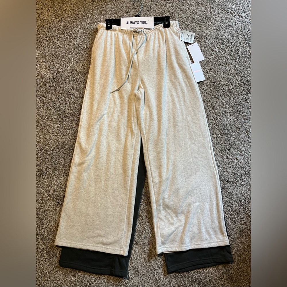 Always You 2 Pack Extra wide leg sweat pants size large NWT